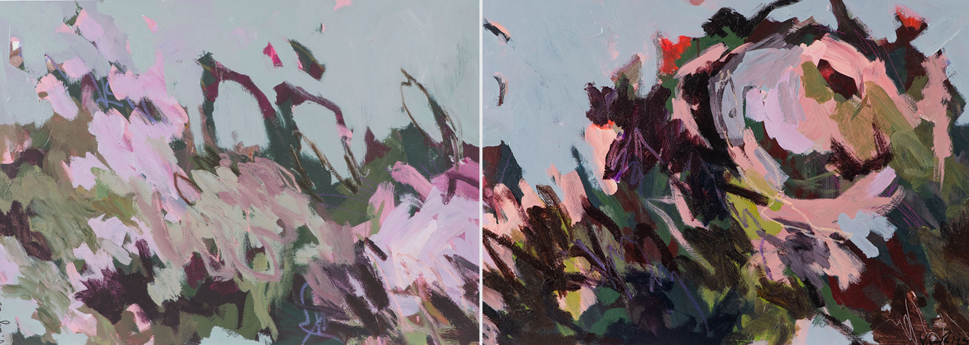 Verena-Mayer-Kolbinger-Blumen-die-den-Fluss-besingen-I-und-II-70x50_2023